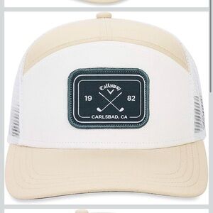 Callaway Cream and White Logo Trucker Hat